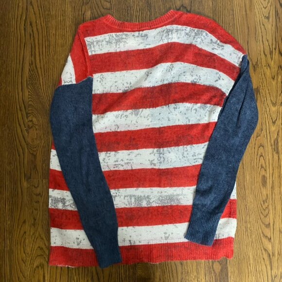 Rock & Republic patriotic flag sweater lightweight sweater long sleeve SM - Picture 2 of 6